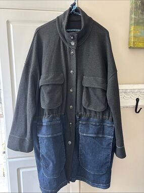 Alembika denim and cotton long jacket